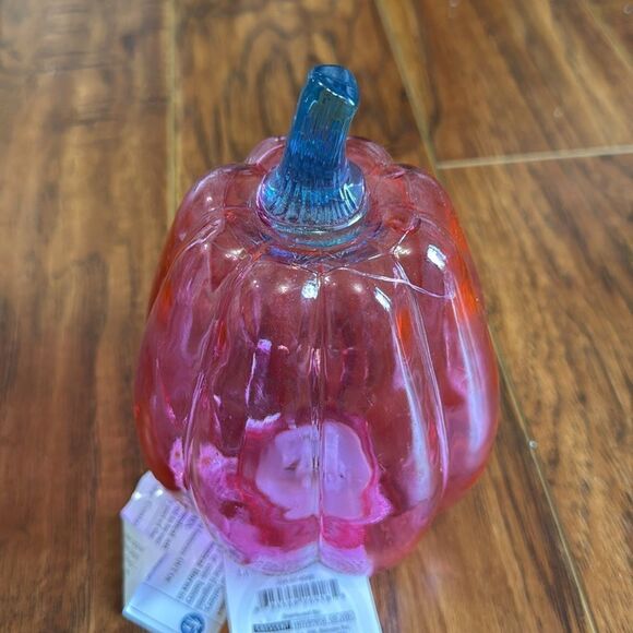 NWT Bullseye’s Playground LED Pink Autumn Fall Halloween Pumpkin Glass - Picture 6 of 7